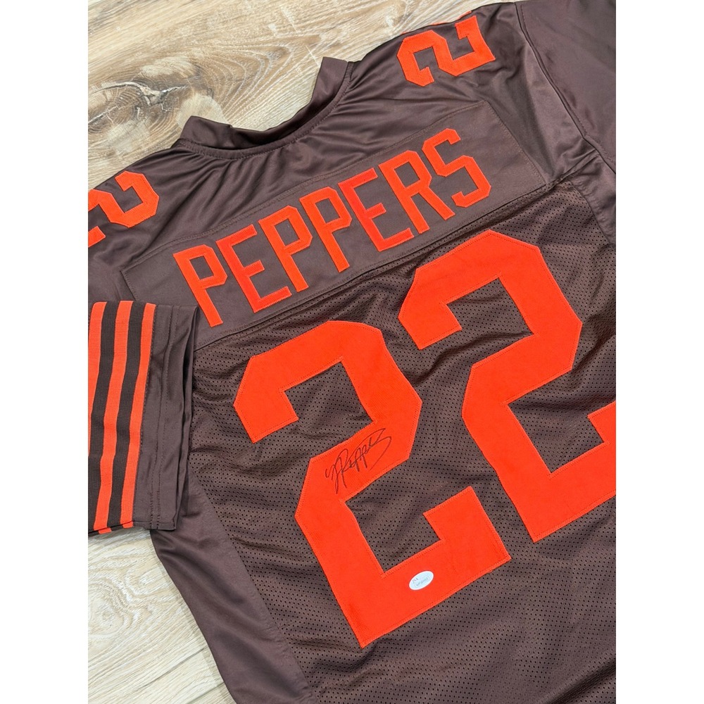 Jabrill ‎ Peppers Cleveland Browns 22 Autographed Football Jersey XL JSA